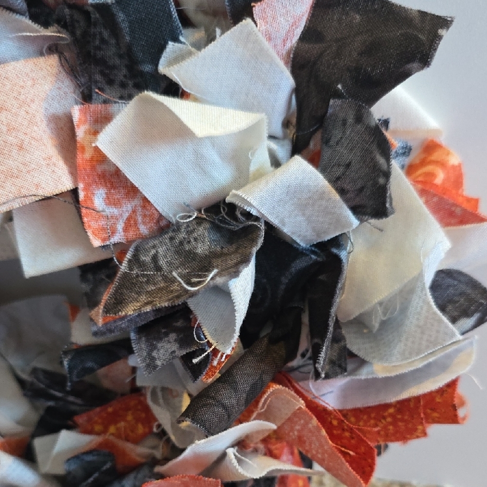 Fall Halloween Wreath - Colorful Fabric Wreath - Picture 2 of 5